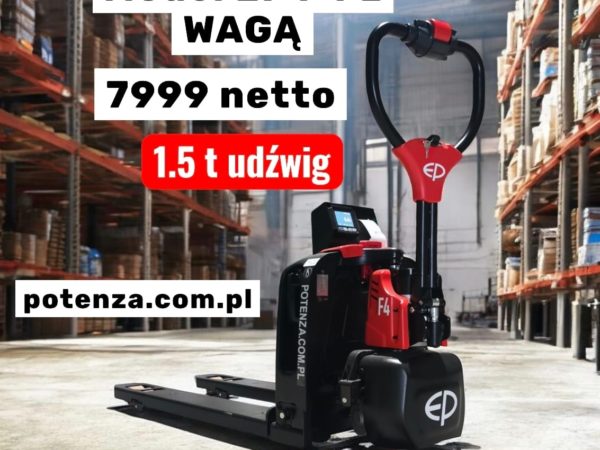 Wózek paletowy EP F4 z wbudowaną wagą i drukarką – model Potenza