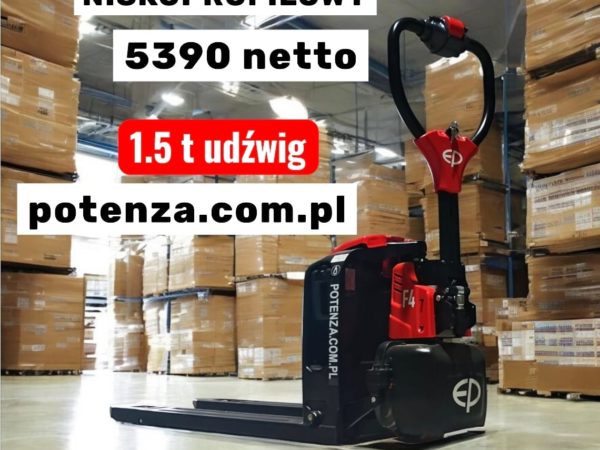 Wózek elektryczny niskoprofilowy EP F4 Potenza z baterią litowo-jonową w magazynie